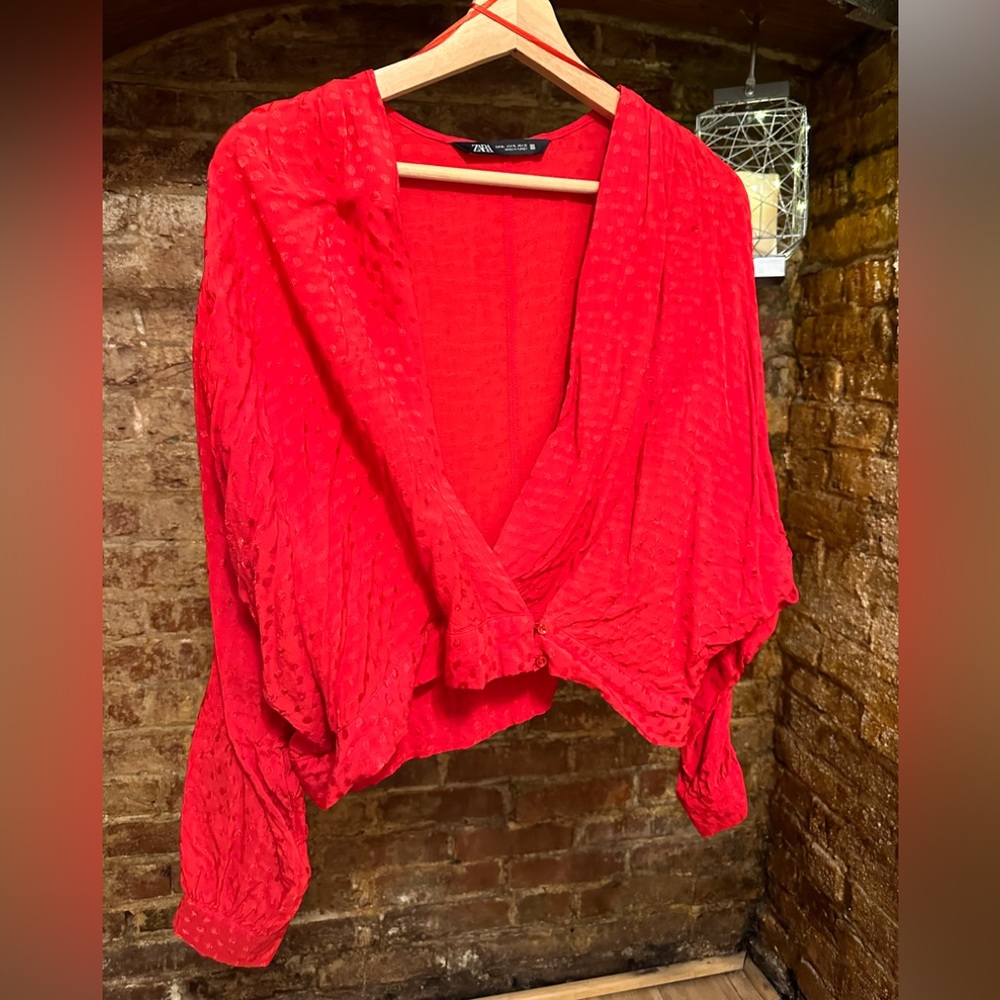 Polka dot jacquard top